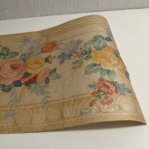 Elegant Floral Wallcovering Prepasted Vinyl Border